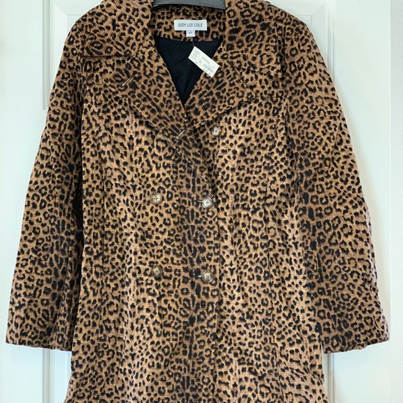 Judy Lee Cole Leopard Print Fur Jacket Size 8 - Picture 1 of 4